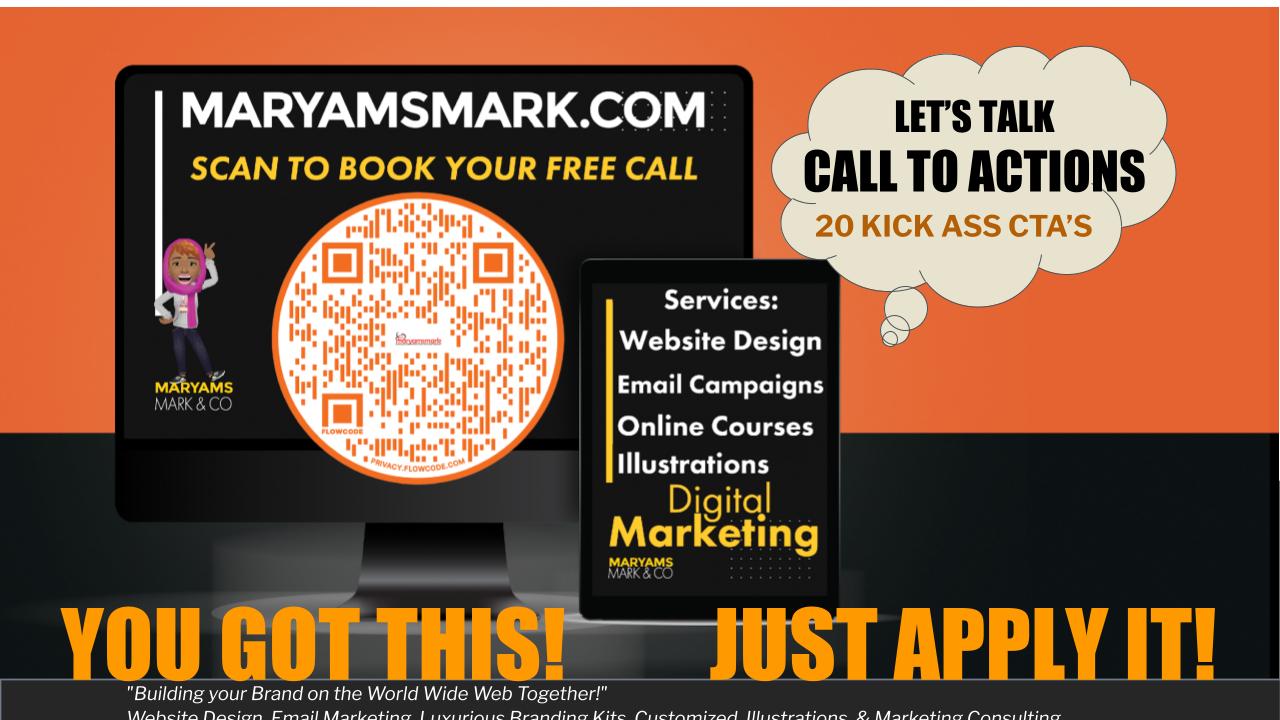 Your Kick Ass Call to Action List booklet - Web Design, Email
